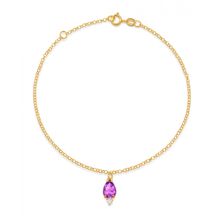 Pulseira de Ouro 18k com Ametista e Topázio