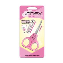Tesoura + Cortador de Unhas Unhex Baby Rosa