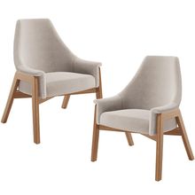 Kit 02 Poltronas Decorativa Para Sala de Estar Sakura L02 Bouclê Creme - Lyam Decor
