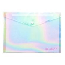 PASTA PLASTICA ENVELOPE PINK VIBES HOLOGRAFICA - LEOARTE