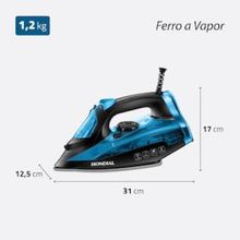 Ferro a Vapor Mondial F-53 com Spray – Preto/Azul