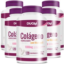 COMBO COM 5 COLÁGENO HIDROLISADO VITAMINA C COM 120 COMPRIMIDOS CADA TOTAL 600 CPR - DUOM
