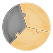Prato de Silicone Encaixe Amarelo e Cinza - Minikoioi