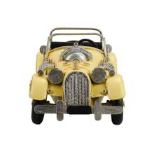 Miniatura Carro Amarelo Conversível 8x29x12,5cm Estilo Retrô