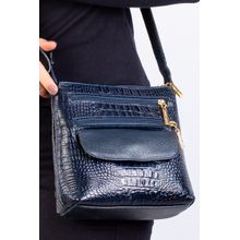 Bolsa transversal de couro croco Maura