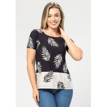 Blusa Pau a Pique Estampada Preto