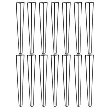 Kit 14 Pés de Metal 60 CM Hairpin Legs Mesa de Canto Aparador Preto G41