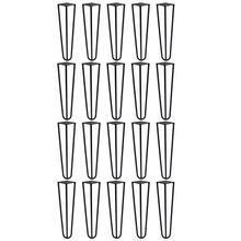 Kit 20 Pés de Metal 30 CM Hairpin Legs Mesa de Canto Rack e Puffs Preto G41