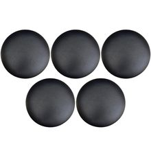 Kit 05 Assentos Redondo Banqueta Cadeira Estofados Poltronas H02 Corino Preto 39 cm - Lyam Decor