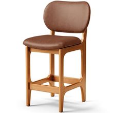 Banqueta Baixa Bar Cozinha E Sala De Jantar Fixa Betta L02 Imbuia Couríssimo Marrom - Lyam Decor