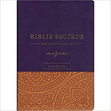 Bíblia NVI, Couro Soft, Roxo e Amarelo, Letra Grande, Com Espaço para Anotações, Leitura Perfeita