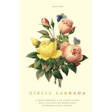 Bíblia NVI, Tecido sobre Capa Dura, Bouquet, Letras de Jesus em Vermelho