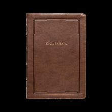 Bíblia Slim NVI, Letra Grande, Couro-soft marrom, Luxo, Barroca