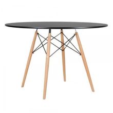 Mesa de Jantar Redonda Eames Eiffel 90cm Preta Preto