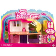 Conjunto - Mini Barbie Land com Toboga e  Piscina  pequena MATTEL