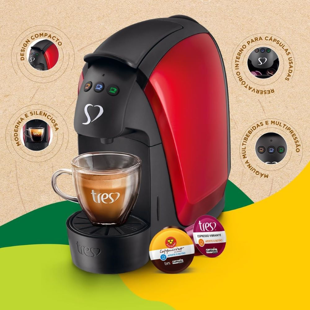 Cafeteira Expresso Luna Tres Vermelha 127V