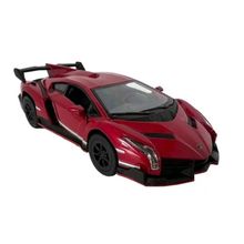 Miniatura Lamborghini Veneno Kinsmart 1/36 Metal e Fricção Vinho