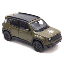 Miniatura Jeep Renegade Welly 1/38 Metal e Fricção Verde Militar