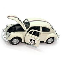 Miniatura Fusca 1963 Herbie Die Cast 1/32 Metal e Fricção Bege