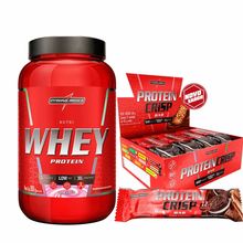 Nutri Whey Protein 900g Baunilha - Integralmedica + Protein Crisp Bar - 12 Unidades 45g Cookies And Cream IntegralMedica