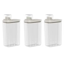 Porta Sabao Liquido e Po Dispenser 2,3L Bege Tampa Medidora 3un