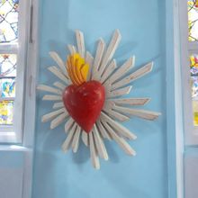 Escultura Artesanal do Sagrado Coração de Jesus Resplendor!