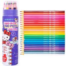 LAPIS DE COR NO POTE HELLO KITTY - 24 CORES - LEO &amp; LEO