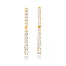 Brinco de Ouro 18k com Moissanite
