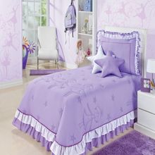 Cobre Leito Solteiro Bailarina Lilás Enxovais Aquarela 4 peças