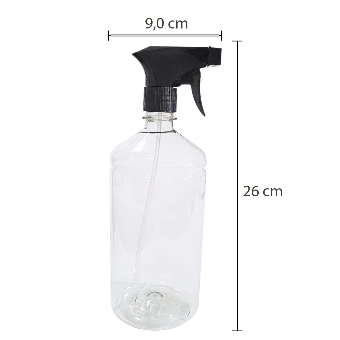 1 Frasco Borrifador Spray 1000ml Cilíndrico Gatilho Preto