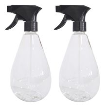 2 Frasco Borrifador Spray 600ml Gota Gatilho Preto