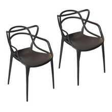 Kit com 2 Cadeira Allegra Masters 100% Polipropileno Preta