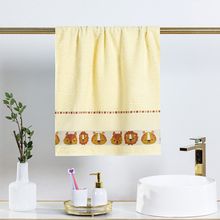 Toalha Avulsa Fantasy Infantil 100% Algodão - 1,15m x 75cm - Zoológico - Palha