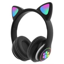 Fone de Ouvido Bluetooth 5.0 LED Orelha de Gato F-23M - DS