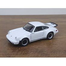 Miniatura Porsche 911 Turbo Welly 1:43 Metal e Fricção Branca