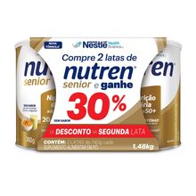Kit Complemento Alimentar Nutren Senior Sem Sabor 1,48kg Nutren Senior Sem Sabor 2 Unidades 740g Cada