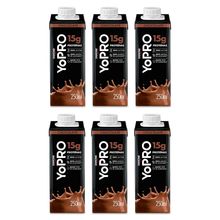 Kit 6 YoPRO Bebida Láctea UHT Sabor Chocolate 15g de proteínas 250ml cada