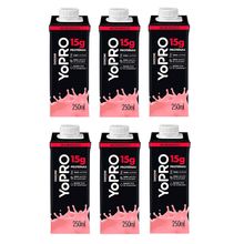 Kit 6 Yopro Bebida Láctea com Morango 15g de proteínas 250ml cada