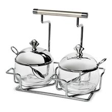 Conjunto Porta Condimentos com Colher 3 Peças Argento Brinox