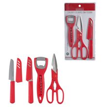 Jogo Culinário Tesoura Hauskraft Vermelho 3 Peças