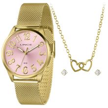 Relógio Lince Feminino Ref: Lrgh222l40 K0dbr2kx Dourado + Semijoia