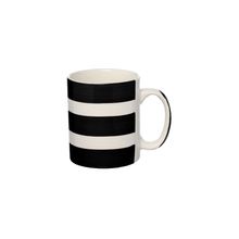 Caneca de Cerâmica Reta Faixas Preta 300 ml