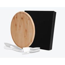 Conjunto Para Queijo Em Bambu - Inox - 5 Peças