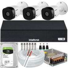 Kit 3 Câmeras Intelbras Vhl 1120b Hd Dvr De 8ch 1008-c 1tb