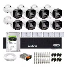 Kit 8 Cameras Segurança Intelbras Full Color vhd 1120b Dvr 8ch Full C/ hd 1tb