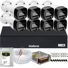 Kit 8 Cameras Segurança Intelbras VHD 3220b+ Microfone Audio Full Color 1080p Dvr Mhdx 3008c 1TB