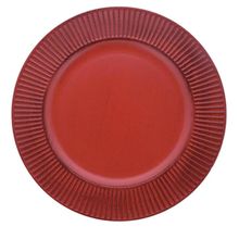Kit 4 Sousplat Listras Vermelho 33 cm Polipropileno - Mimo Style