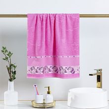 Toalha Avulsa Fantasy Infantil 100% Algodão - 1,15m x 75cm - Unicórnio - Rosa