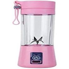 Mini Liquidificador Portatil Misturador Recarregável Usb 6 Lâminas Vegetais Fruit Smooth USB - ROSA