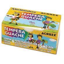 Tinta Guache Acrilex 6 Cores 15 Ml.